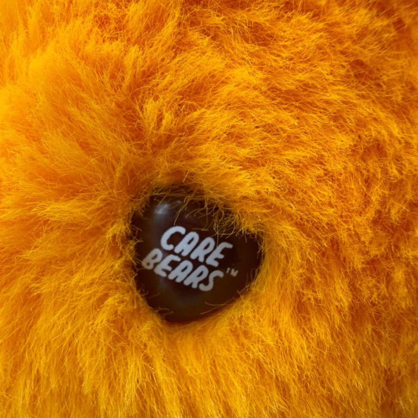 Detailfoto van het hartvormige Care Bear embleem op de billen van de Troetelbeertjes – herkenbare symboliek van Make a Bear knuffels