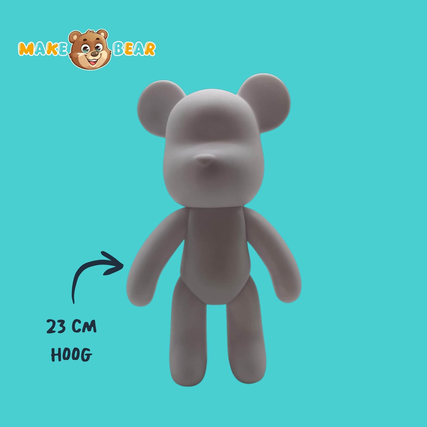 Witte FluidBearz bearbrick-figuur van Make a Bear – klaar om zelf te beschilderen als creatief DIY drip art project