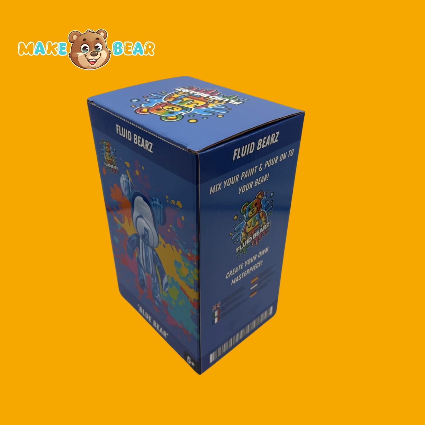 FluidBearz DIY pakket met blauwe beer – schilder je eigen drip art figuur van Make a Bear