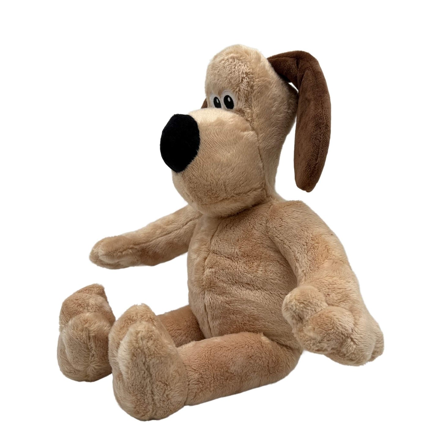 Zijkant van de Gromit knuffel van Make a Bear – knuffel met zachte stof en vulopening om zelf te vullen