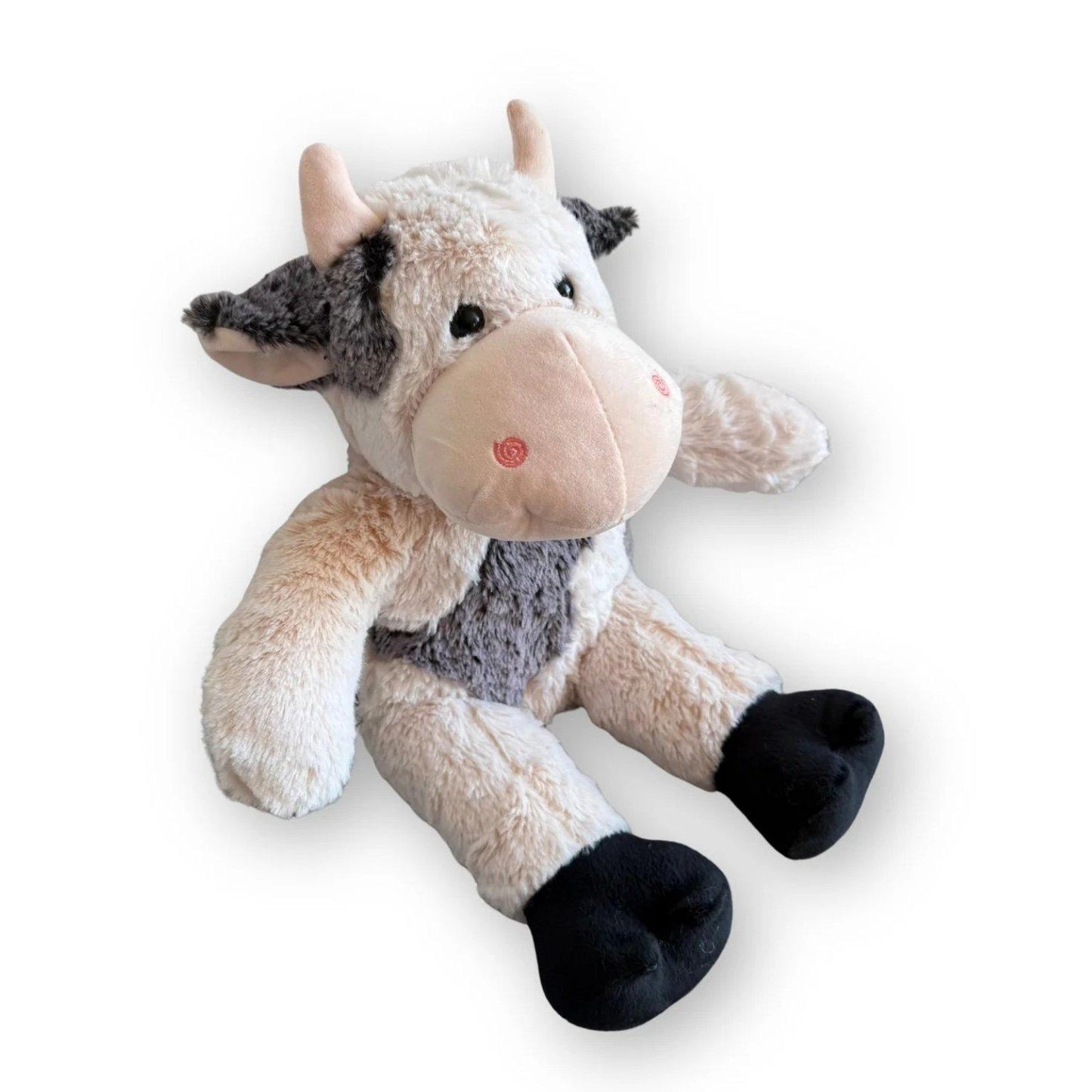 Zittende knuffel koe Bessie – zachte pluche knuffel met vriendelijke uitstraling