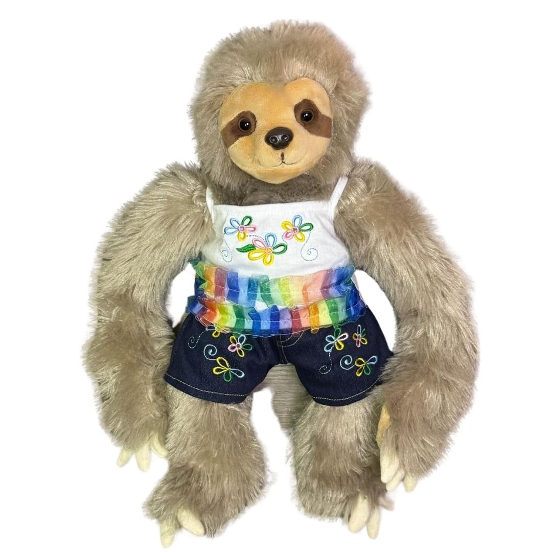 Flower jeans set - voor knuffel - Make a bearLuiaard knuffel heeft hier het outfitje flower jeans aan.