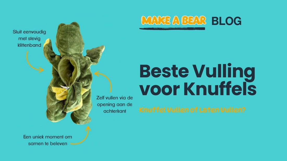 Knuffel vullen of laten vullen met zachte vulling bij Make a Bear, inclusief optie voor geur, geluid en accessoires