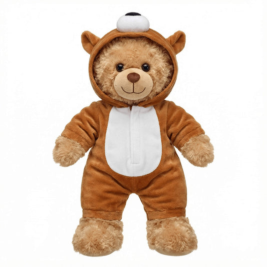 Leuk cadeau voor vrouwen 2026 - milo knuffel beer met reindeer onesie