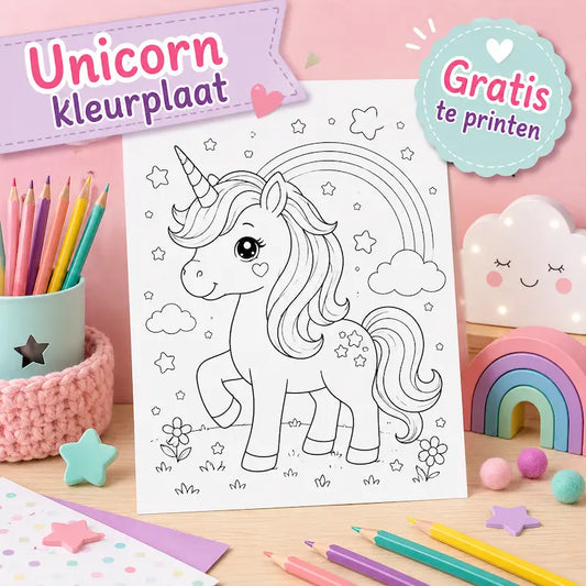 Unicorn kleurplaat gratis printen