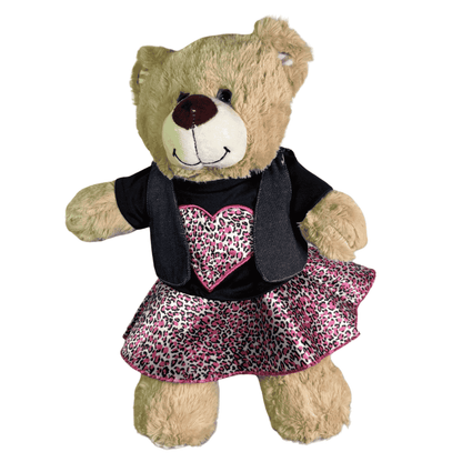 Fashionista setje – Denim en Roze Panterprint voor Knuffel