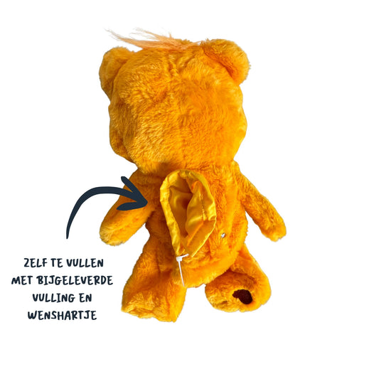 Achterzijde van het Hartebeertje van Make a Bear met vulopening – liefdevolle knuffel om zelf te vullen en cadeau te geven