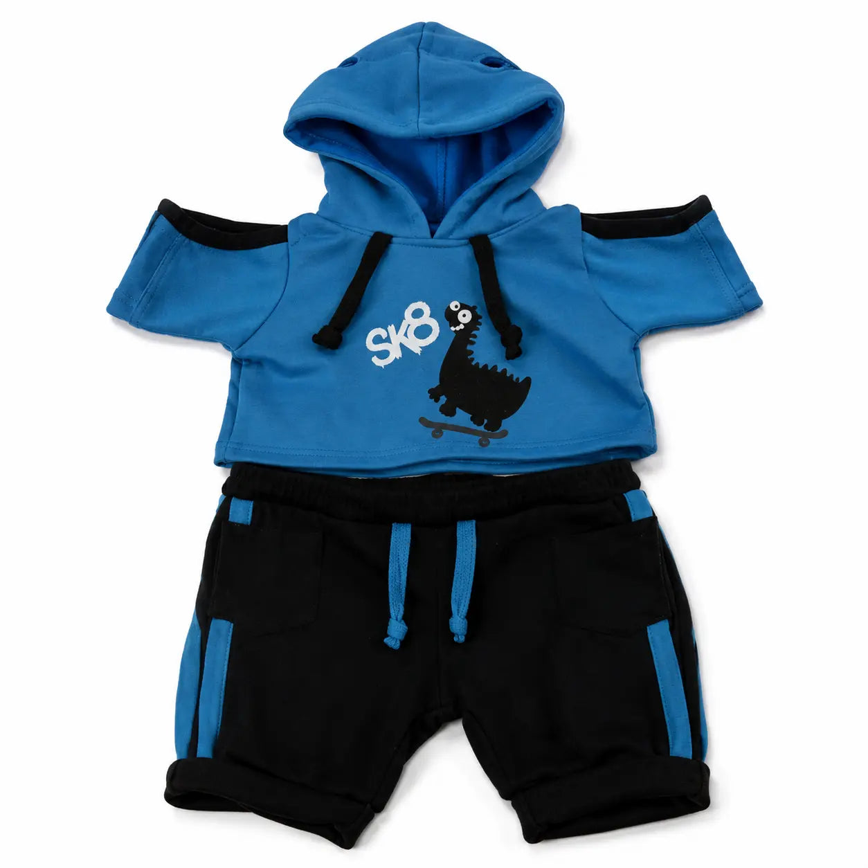 Skate Hoodie met Short 2-delig voor Knuffels 40cm