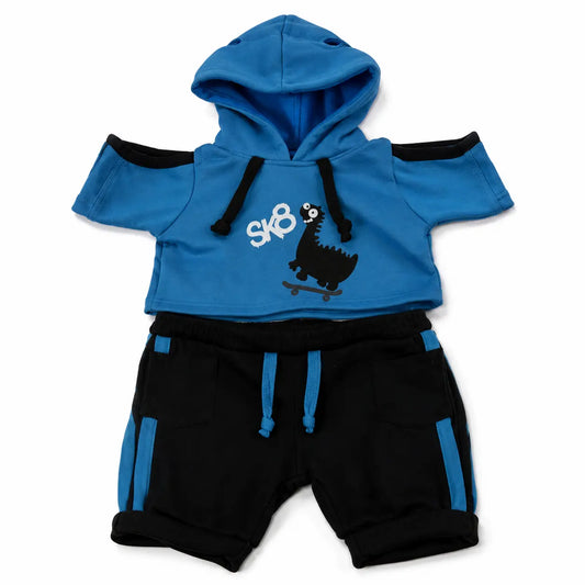 Skate Hoodie met Short 2-delig voor Knuffels 40cm