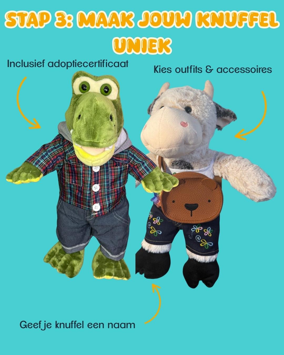 Stap 3 bij Make a Bear – kleed je zelfgemaakte knuffel aan met outfits en accessoires voor een persoonlijk resultaat