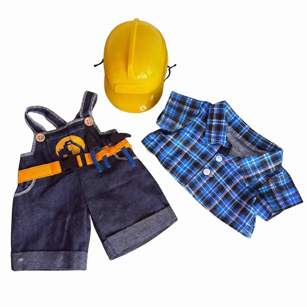 Bouwvakker outfit voor knuffel 40cm