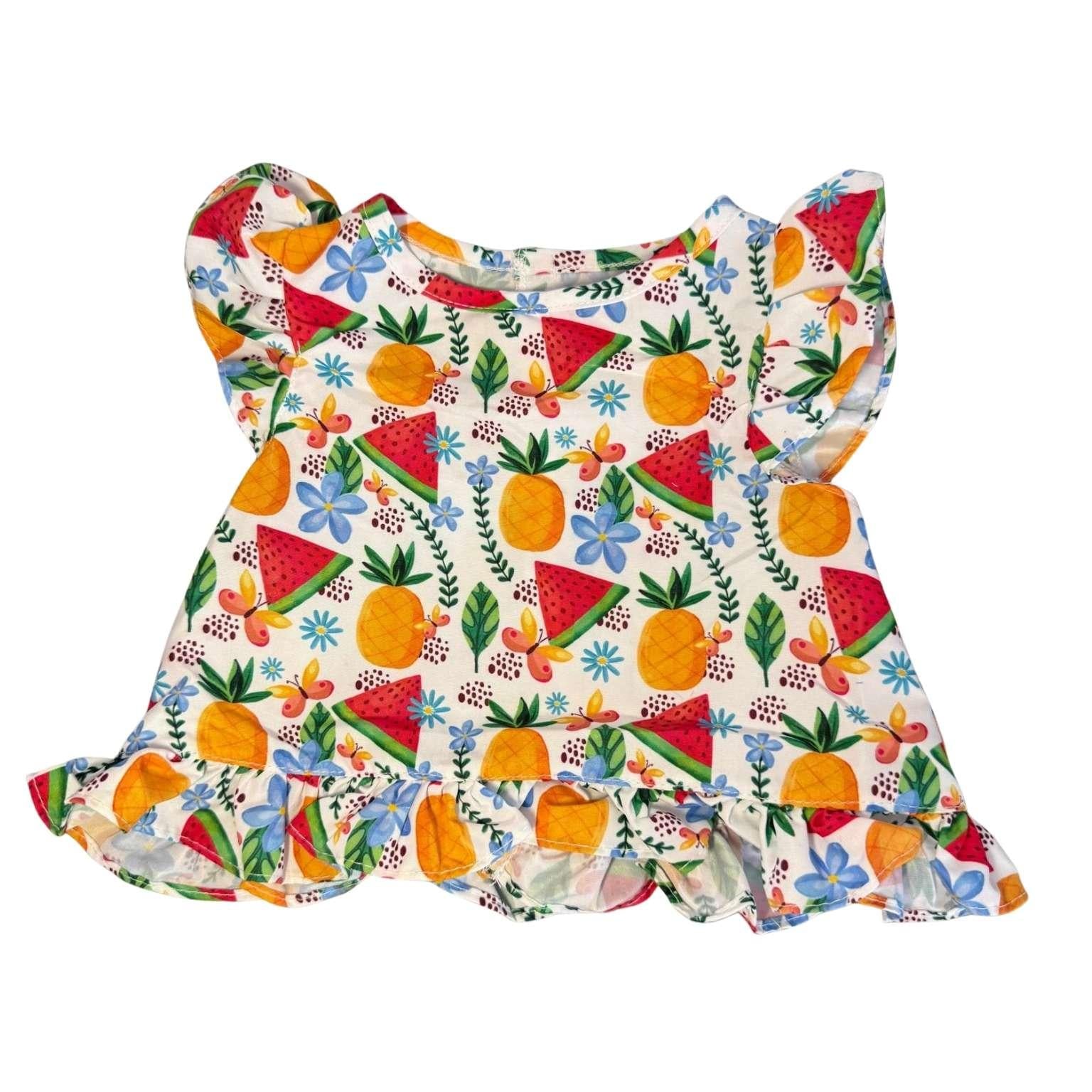 Zomers Hawaii jurkje met bloemen, ananas en watermeloen – vrolijke knuffelkleding van Make a Bear