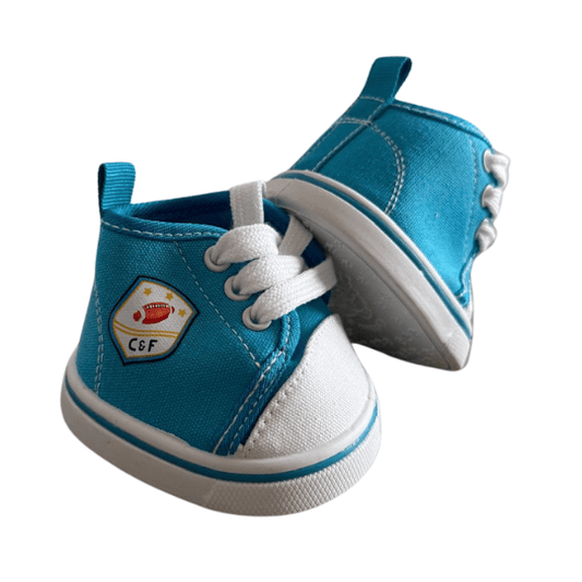 Knuffel Sneaker - Make a bear Knuffel Sneaker, zijn blauw wit van kleur. speciaal voor knuffels