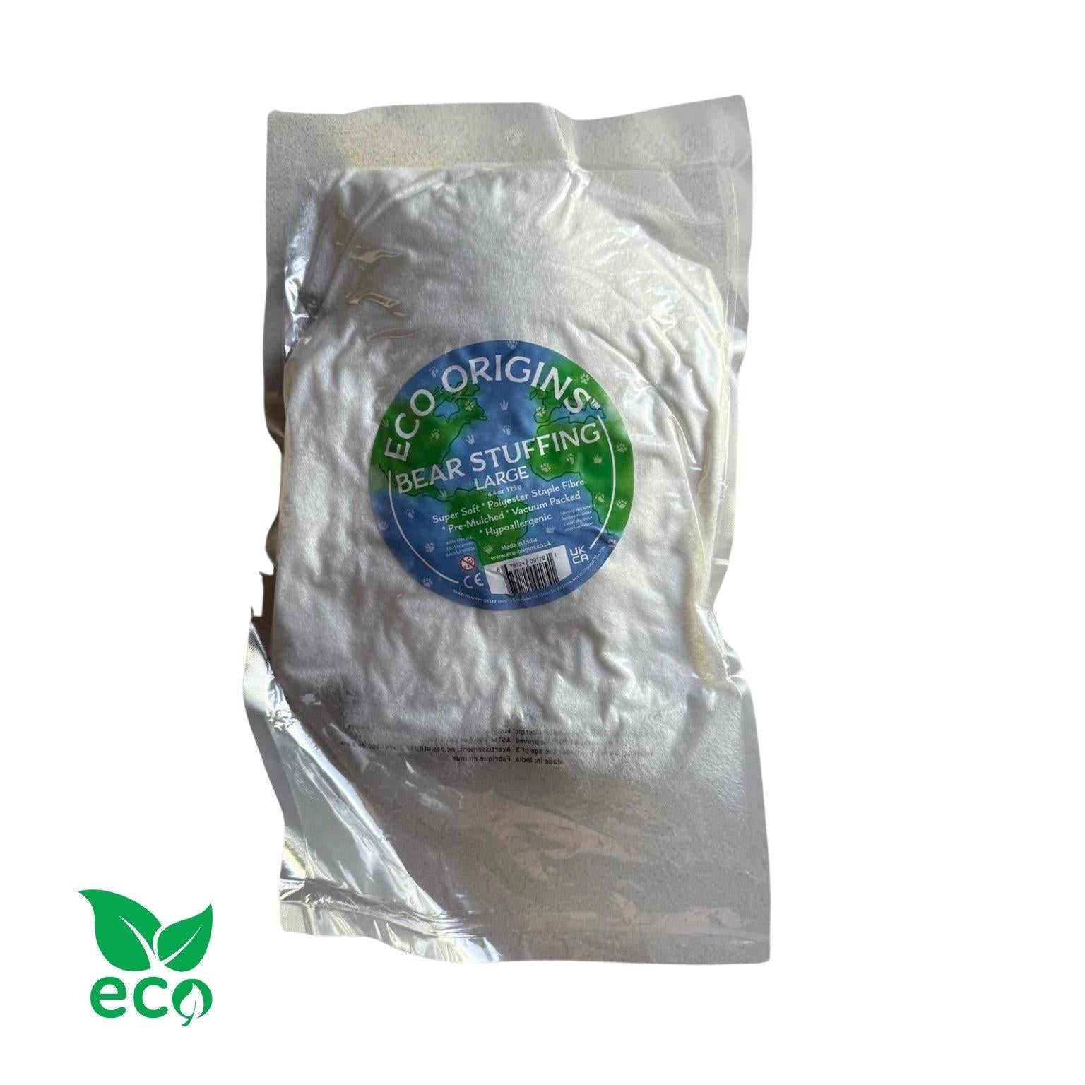 Knuffelvulling 125g – zachte ECO polyestervezel voor Make a Bear DIY knuffels, voorkant verpakking