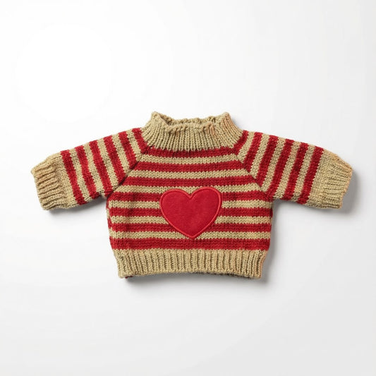 Gebreide Trui voor Knuffelbeer met Hartje