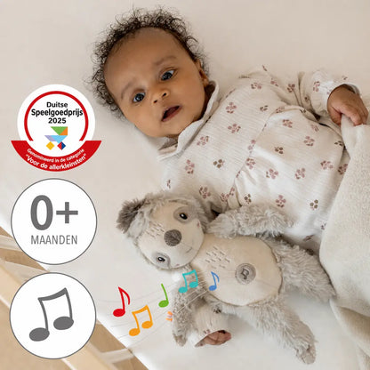 Baby met zachte luiaard knuffel met huilsensor vanaf 0 maanden