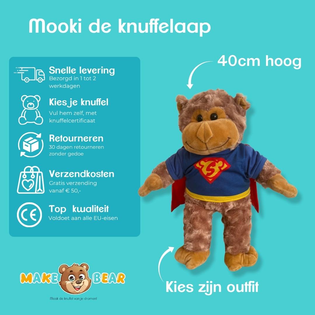 Mooki de knuffelaap – vrolijke aap-knuffel met snelle levering, eenvoudige retouren, lage verzendkosten en topkwaliteit bij Make a Bear.