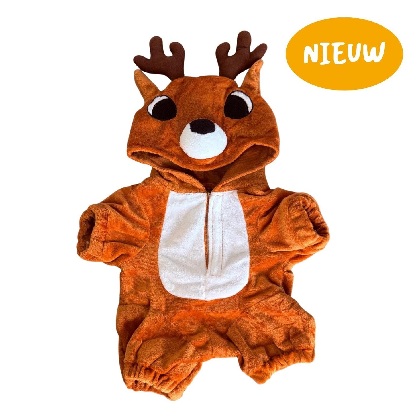 Rendier onesie voor knuffel – magisch kerstpakje met gewei en staart van Make a Bear