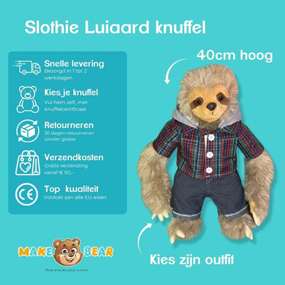 Slothie de luiaard – knuffel met rustige uitstraling, snelle levering, eenvoudige retouren, lage verzendkosten en topkwaliteit bij Make a Bear.