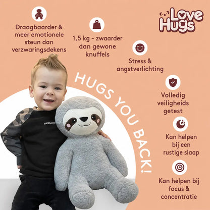 Verzwaringsknuffel luiaard 1,5 kg - 45cm